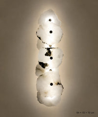 Applique murale marbre blanc à sept plaques, 64 cm, colonne lumineuse