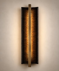 Applique murale verticale design de 57 cm, ailes nervurées bronze et barre centrale brossée