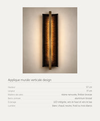 Applique murale verticale design, dimensions et caractéristiques
