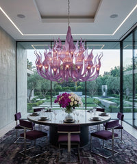Lustre à bras de cristal en forme de flammes