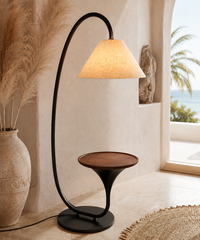 Lampadaire arc avec tablette intégrée