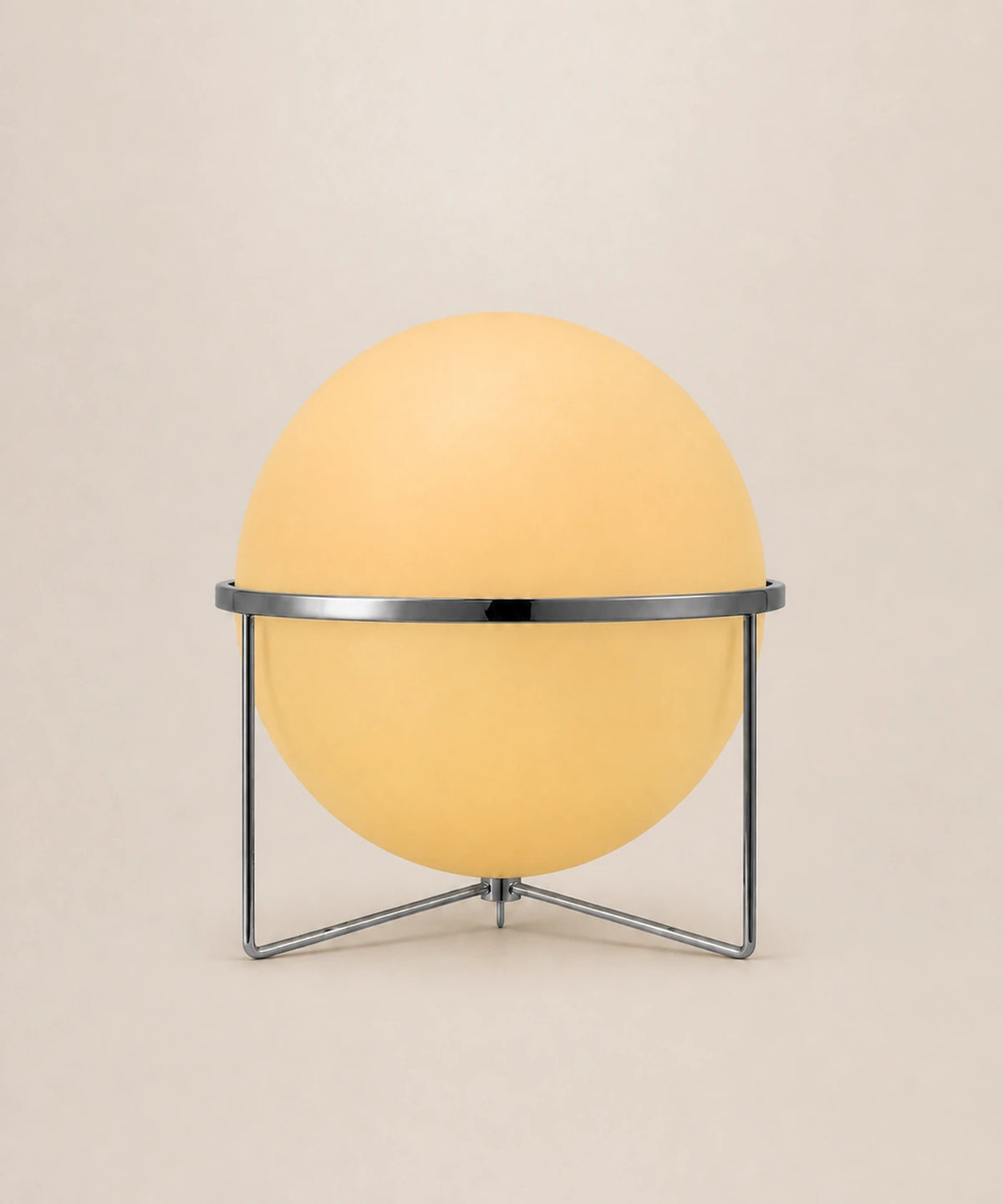 Lampe à poser à boule opaline, e et jaune