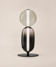 Lampe à poser à boules de verre empilées, version 2 boules