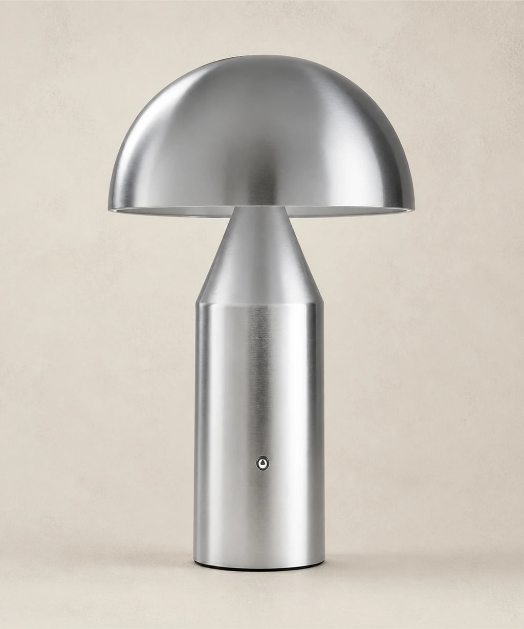 Lampe champignon sans fil, argenté