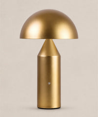 Lampe champignon sans fil, doré