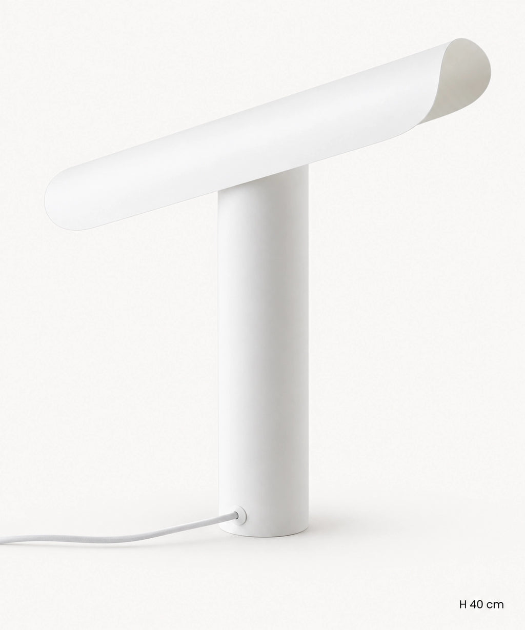 Lampe blanche à réflecteur demi-tube, hauteur 40 cm