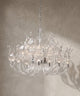 Lustre à bras en cristal transparent en forme de flammes, chaîne à maillons et monture chromée