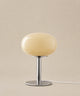 Lampe de chevet en verre soufflé, finition crème, éteinte
